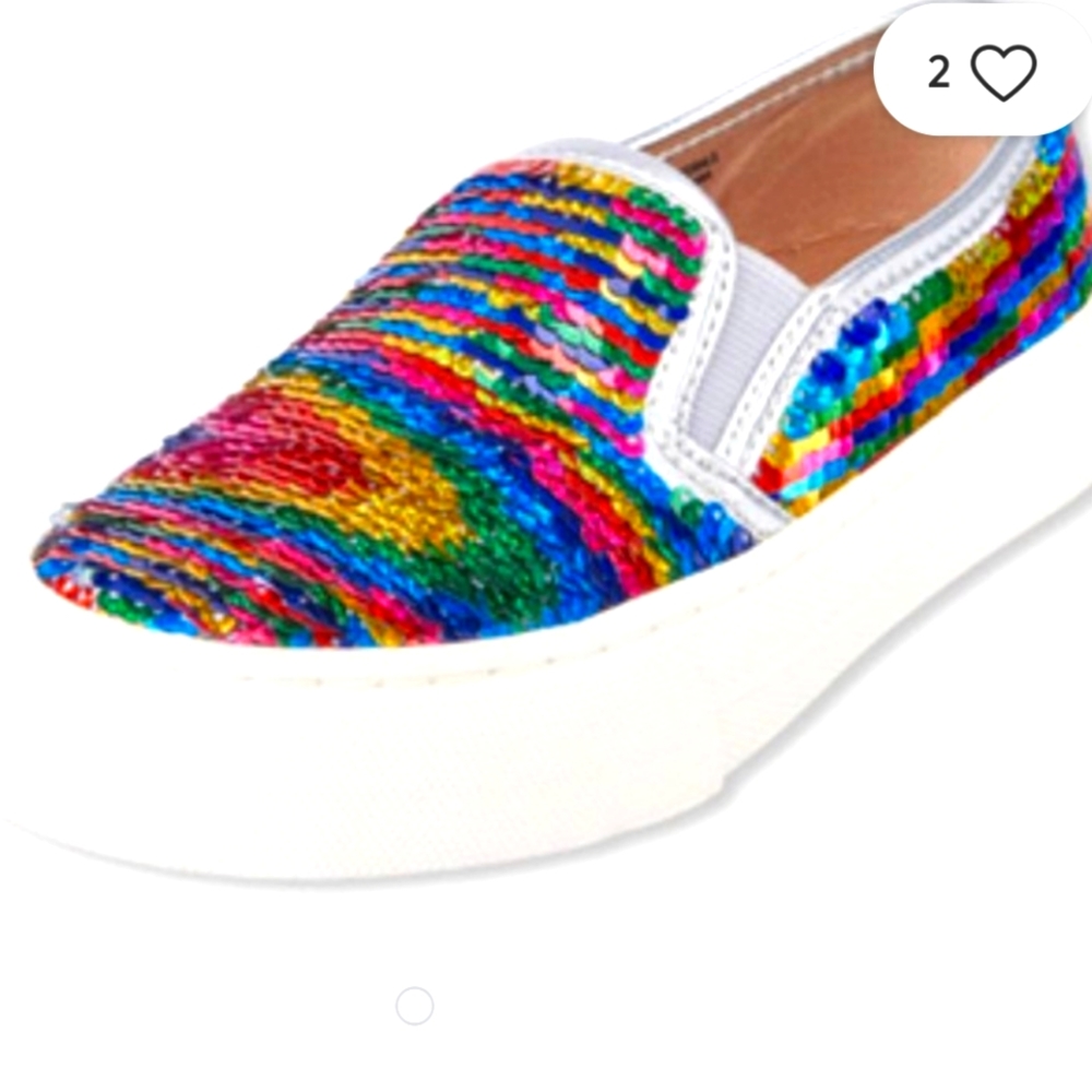 Reverse sequins pull on fashion sneakers 🆕 🌈